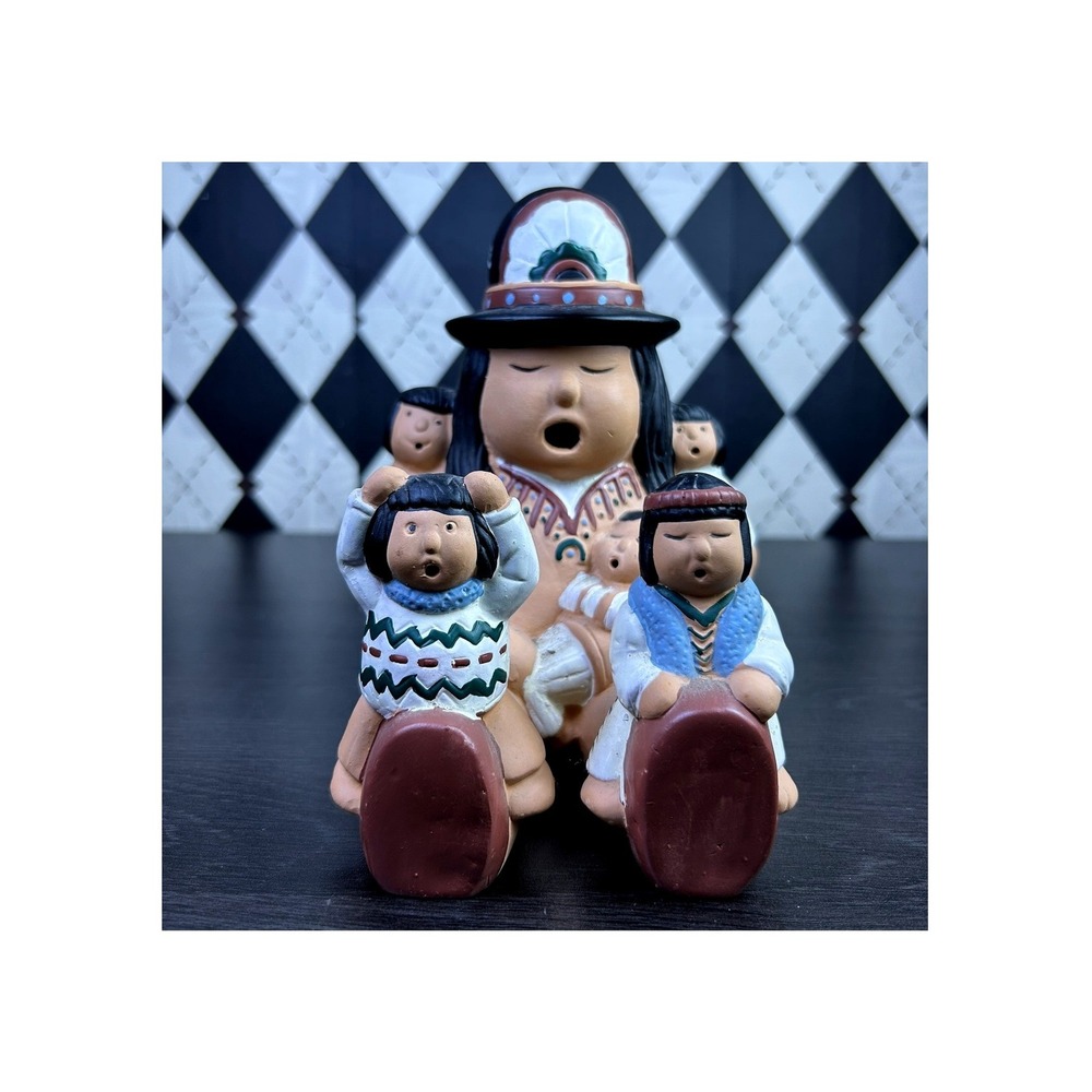 Native American Storyteller Clay Figurine Southwestern Sculpture 1996